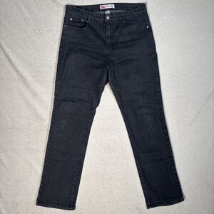 Cos Jeans Women’s Size 14 Black Straight Leg Pocket Embroidery Black‎ Denim Y2K